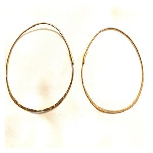 Gold hammered hoop earrings